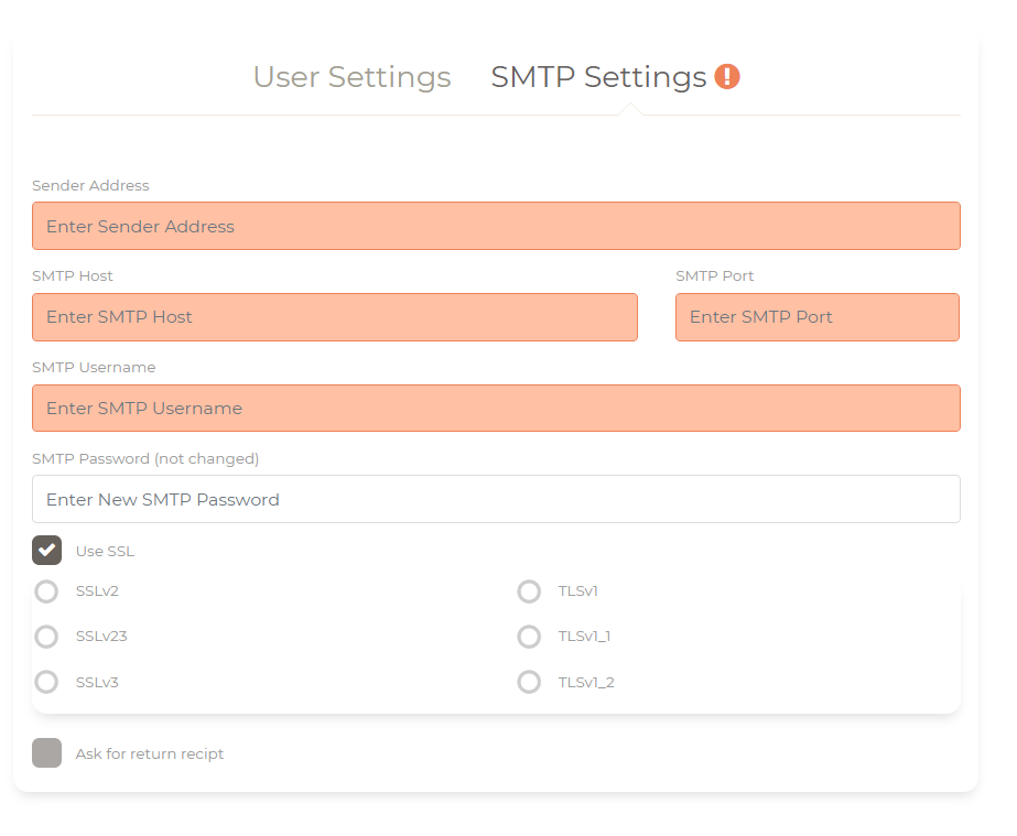 smtp settings